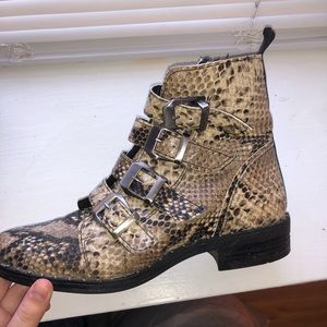 Steve Madden Snakeskin Buckle Boots